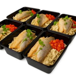 Gegrilde zeebaarsfilet met tagliatelle